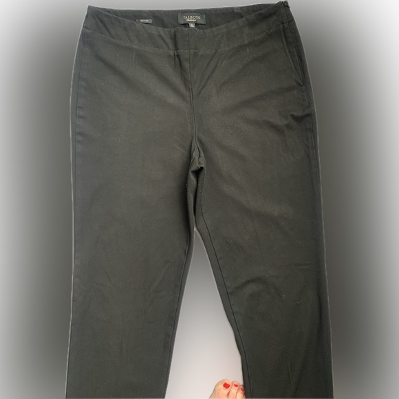 TALBOTS heritage black stretch relaxed fit pant, wide elastic waste, size 12 - Picture 3 of 5